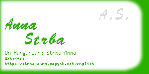 anna strba business card
